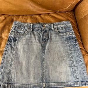 White House Black Market denim mini skirt